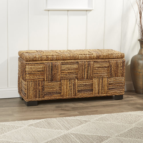 Bay Isle Home Frida Wicker Flip Top Storage Bench & Reviews Wayfair